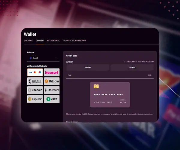 Depositing funds into your gaming account.