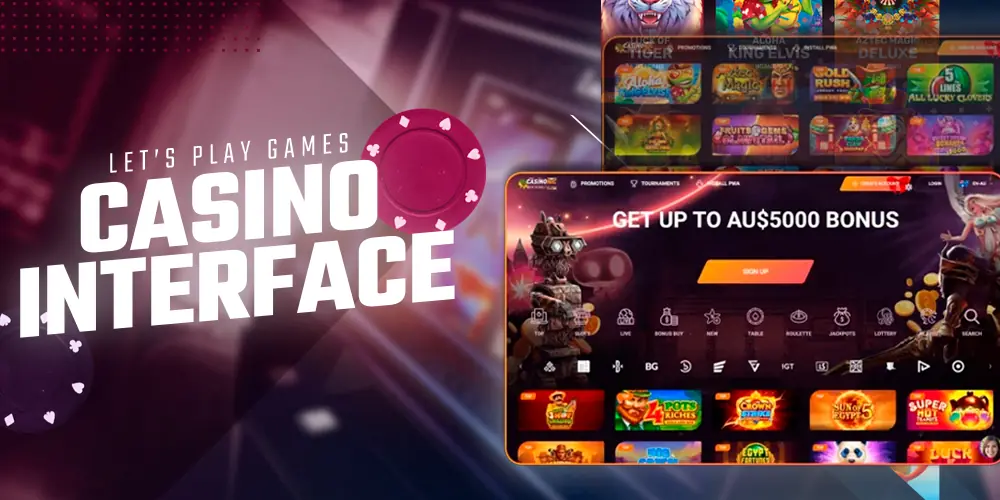The appearance of the casino website.