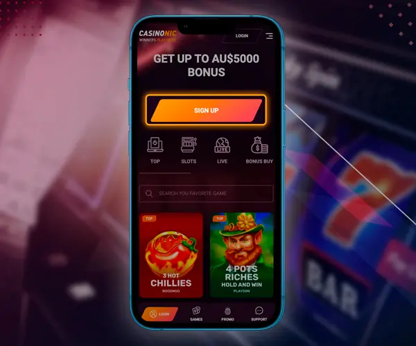 Log in to your casino app account.
