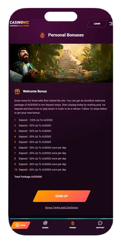 Various types of bonuses are available.